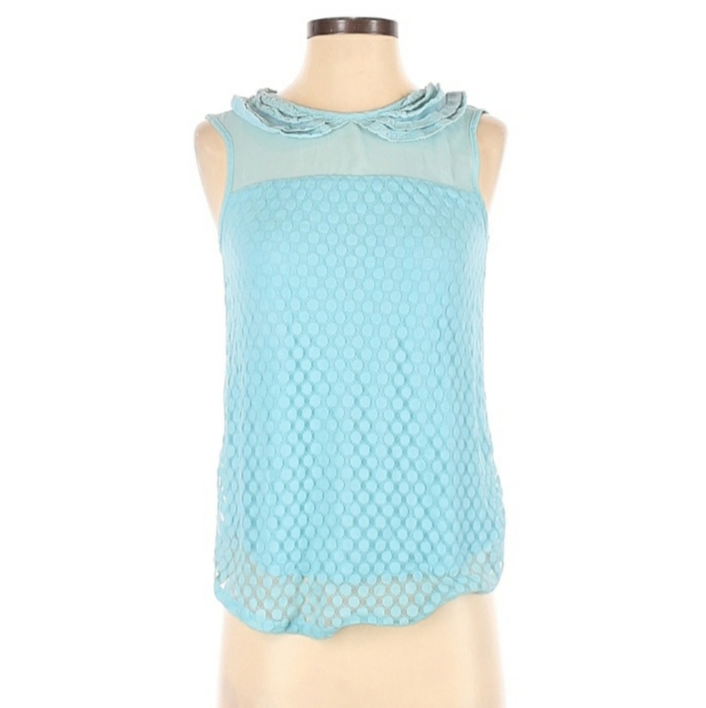 Lauren Conrad Color Block Blue Sleeveless Top